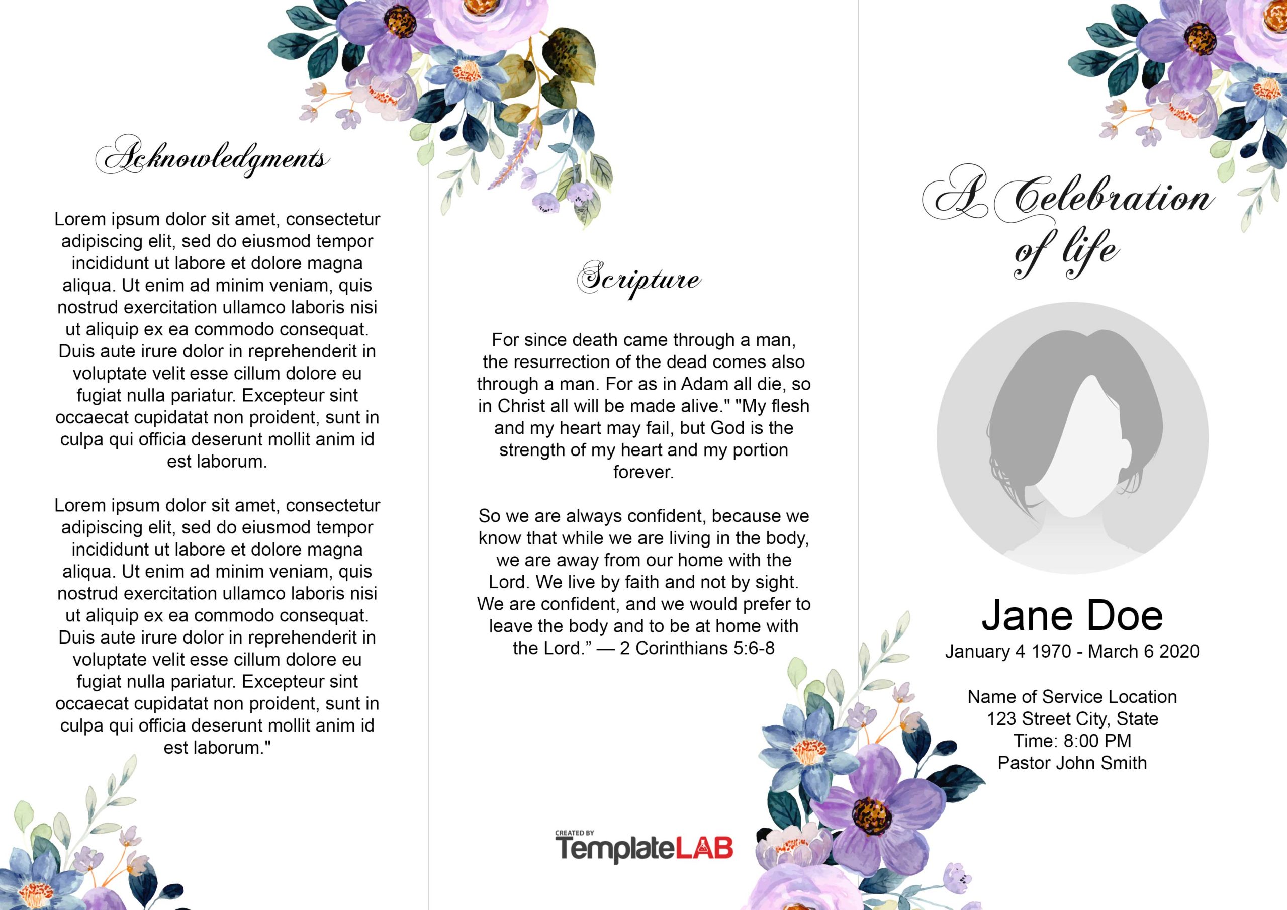 Free Funeral Program Trifold 4