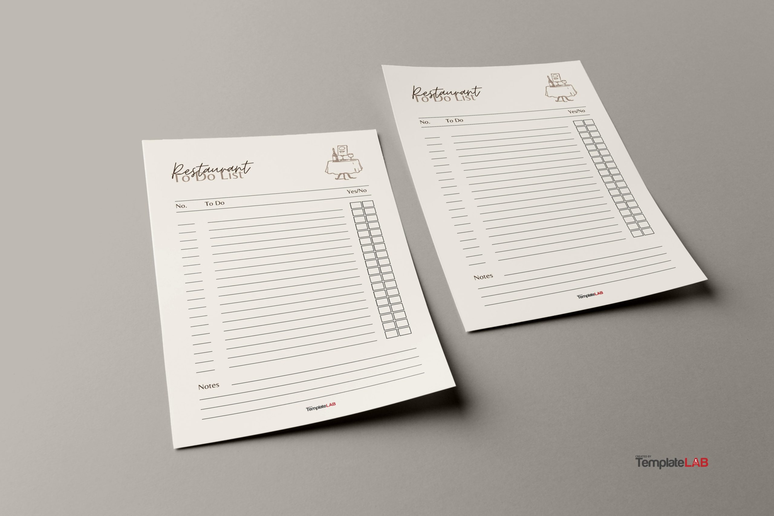 Free Restaurant To Do List Template