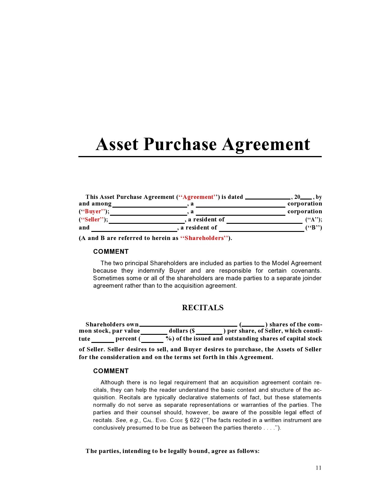 Free asset purchase agreement 17
