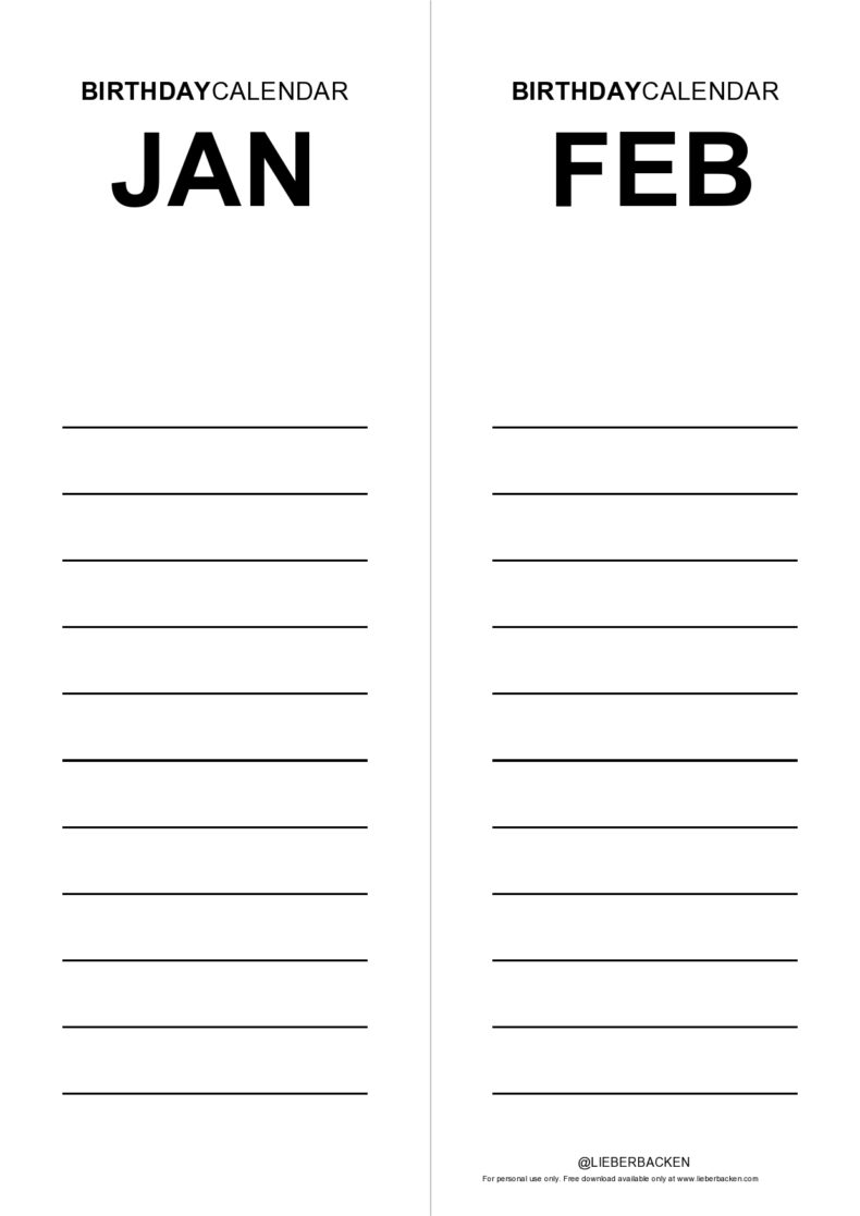 43 Editable Birthday Calendar Templates (100% Free)