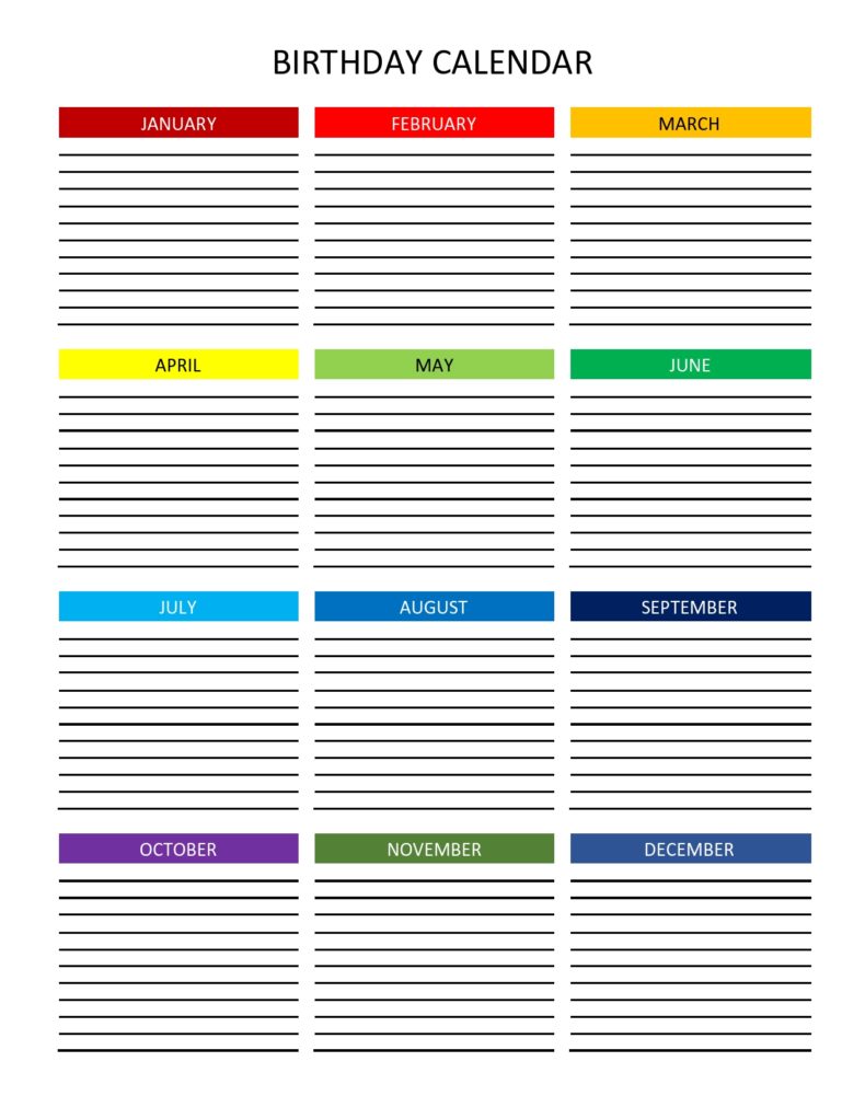 43 Editable Birthday Calendar Templates (100% Free)