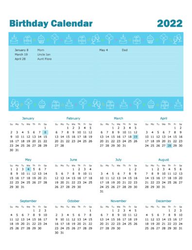 43 Editable Birthday Calendar Templates (100% Free)