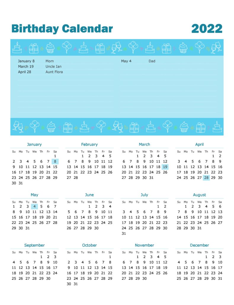 43 Editable Birthday Calendar Templates (100% Free)