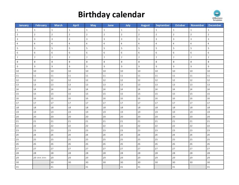 43 Editable Birthday Calendar Templates (100% Free)