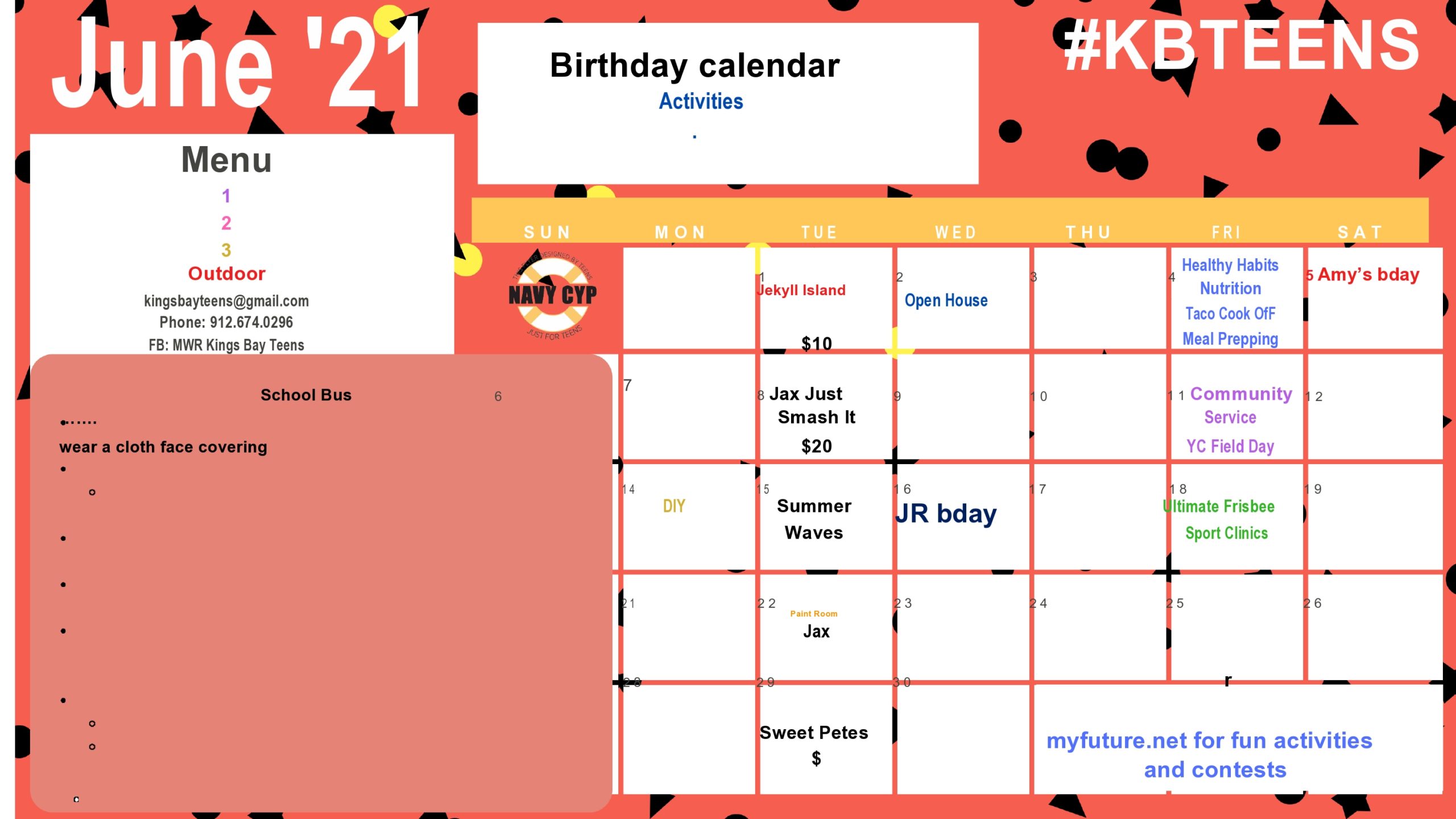 Free birthday calendar template 20
