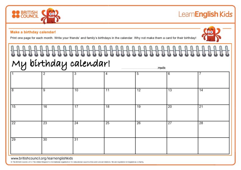 43 Editable Birthday Calendar Templates (100% Free)