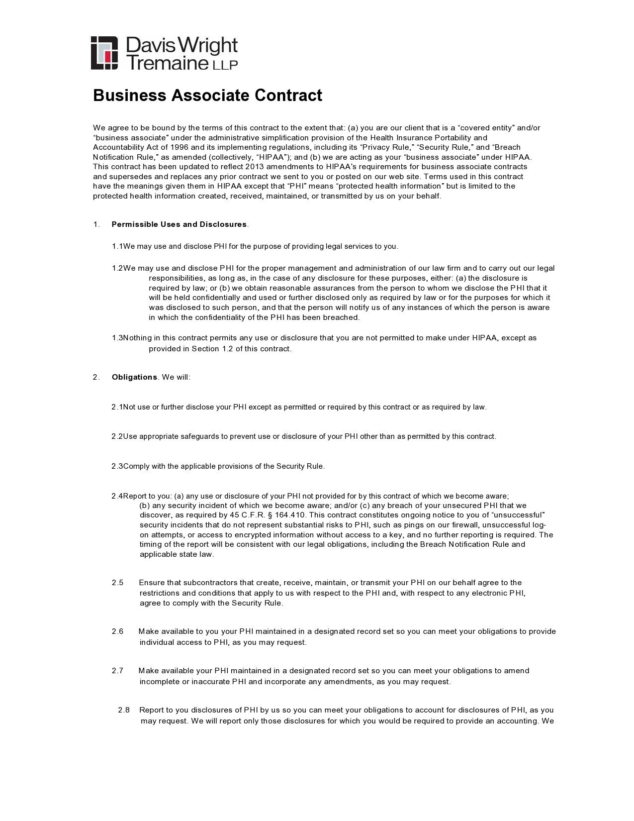 Free business contract template 25