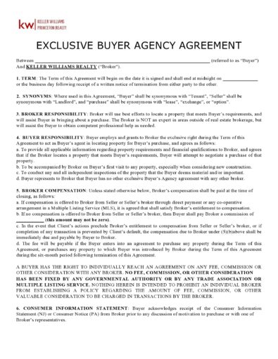 40 Exclusive Buyer Agency Agreements (&amp; Forms) ᐅ TemplateLab