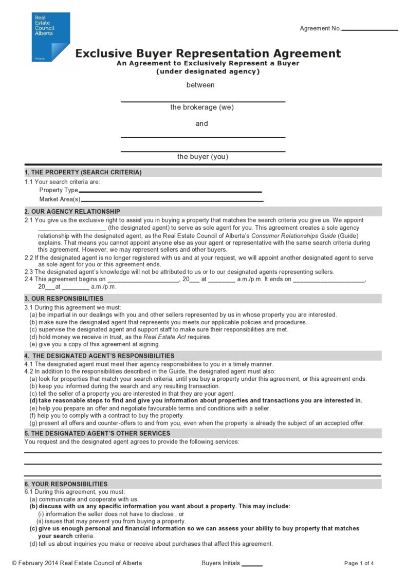 40 Exclusive Buyer Agency Agreements (& Forms) ᐅ TemplateLab