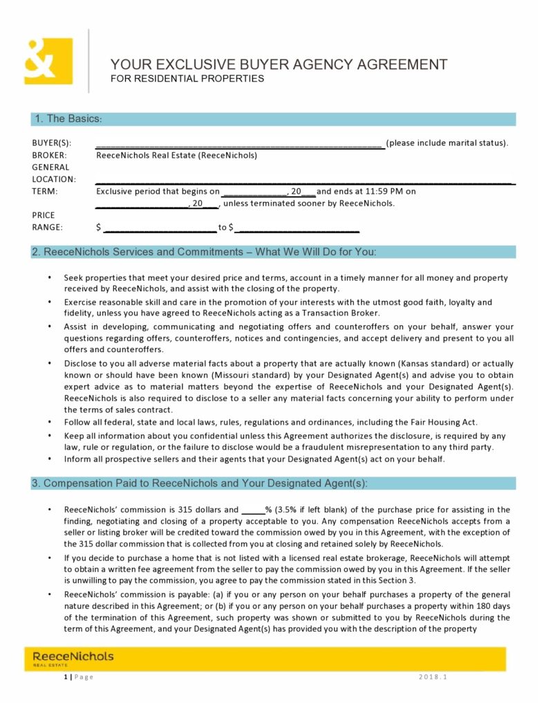 40 Exclusive Buyer Agency Agreements (& Forms) ᐅ TemplateLab