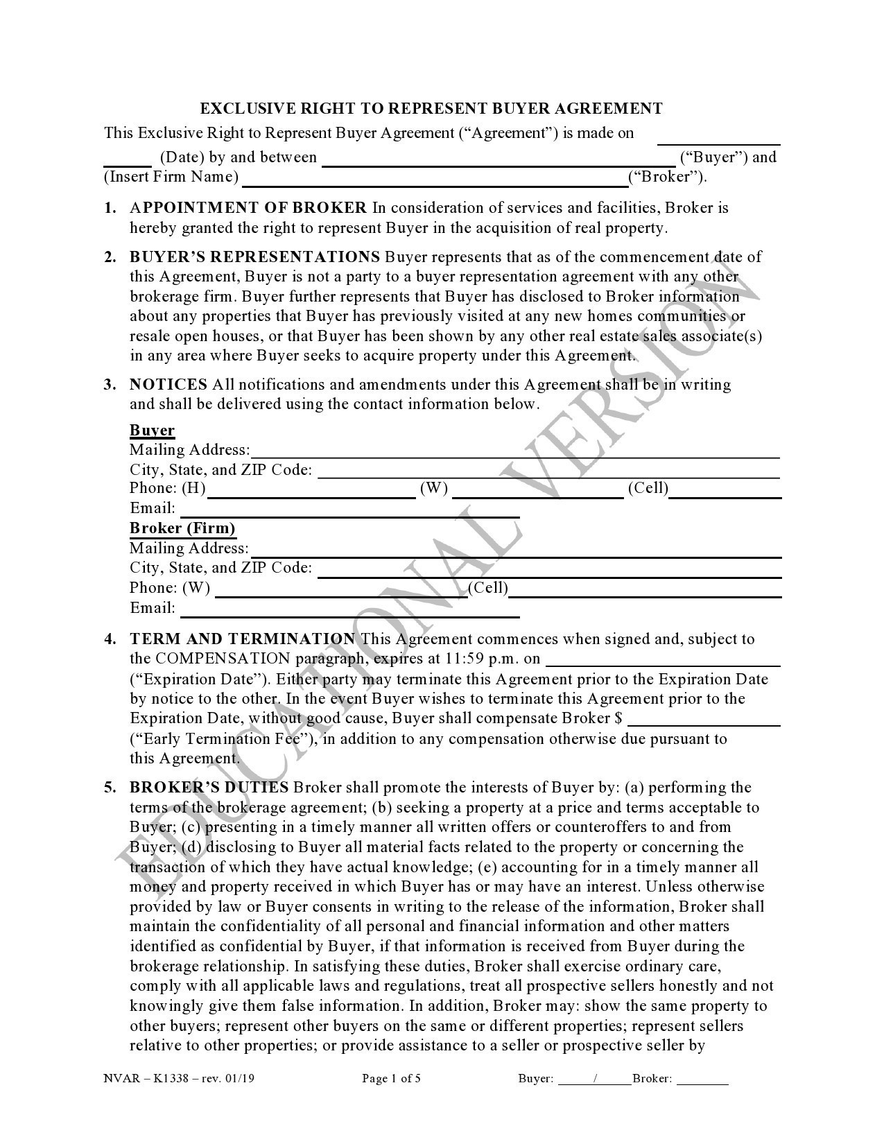 Free buyer agency agreement 18