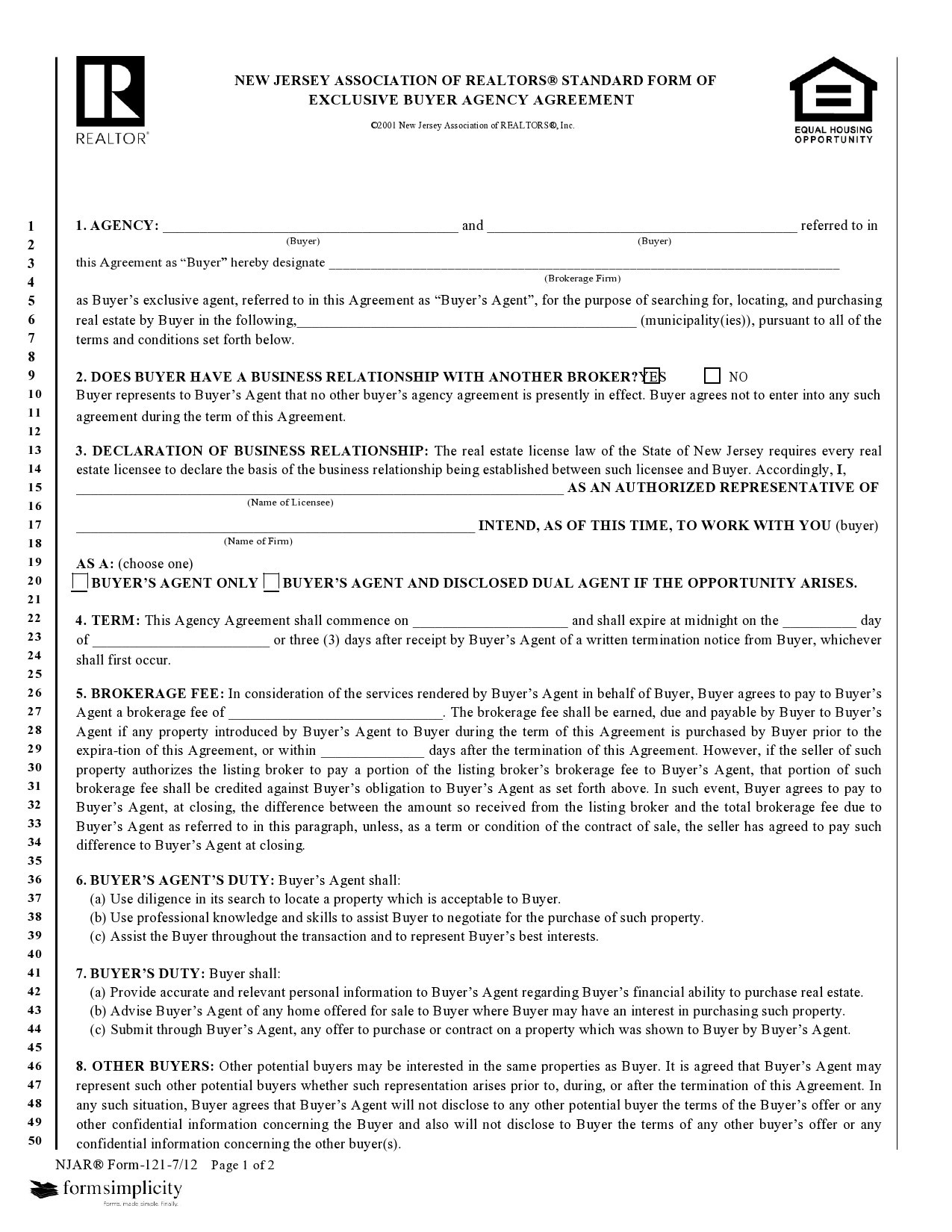 Free buyer agency agreement 21