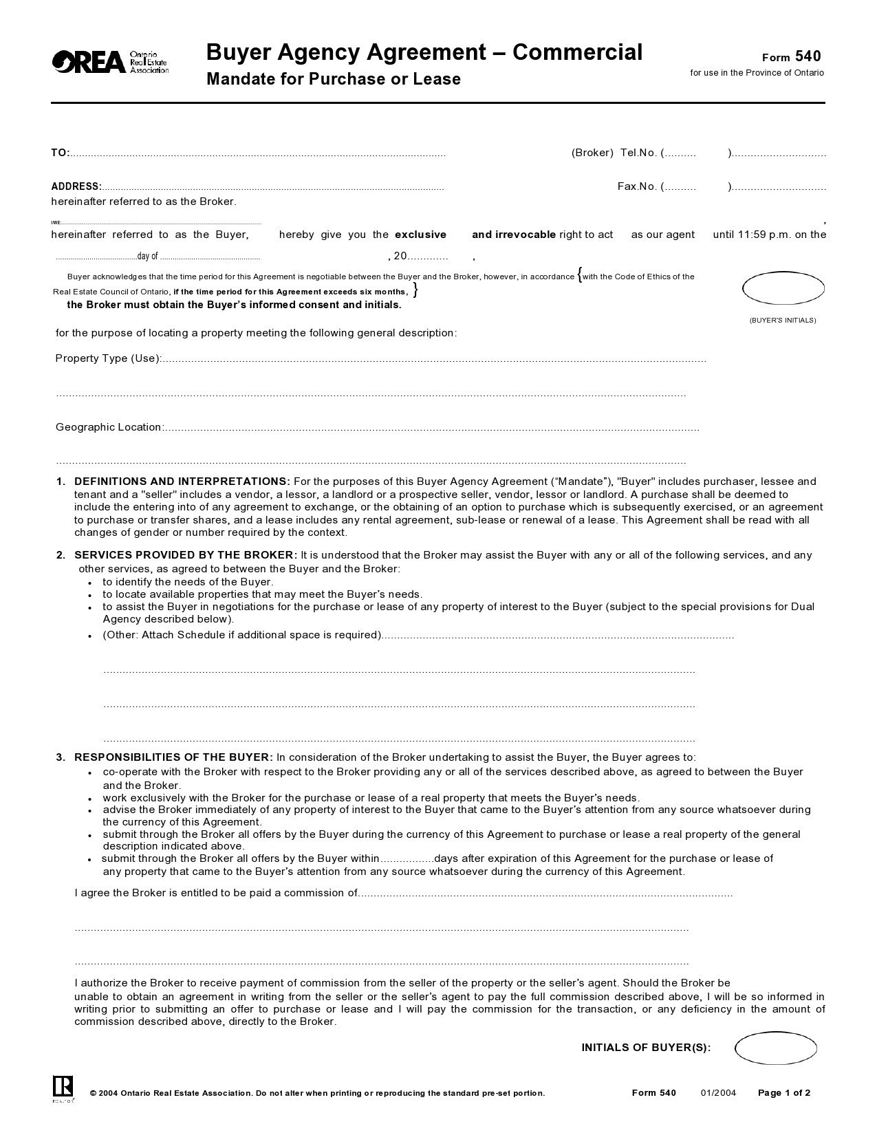 Free buyer agency agreement 24