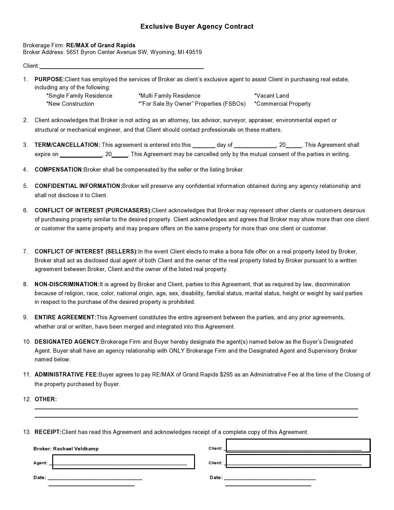 Free buyer agency agreement 31