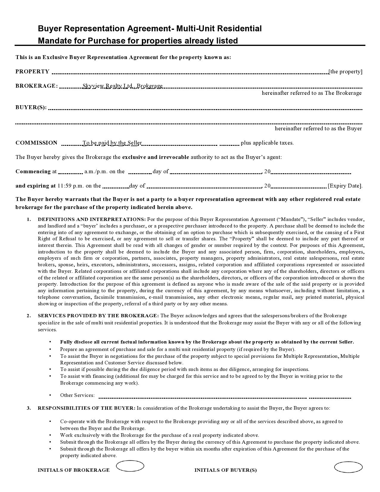 Free buyer agency agreement 34