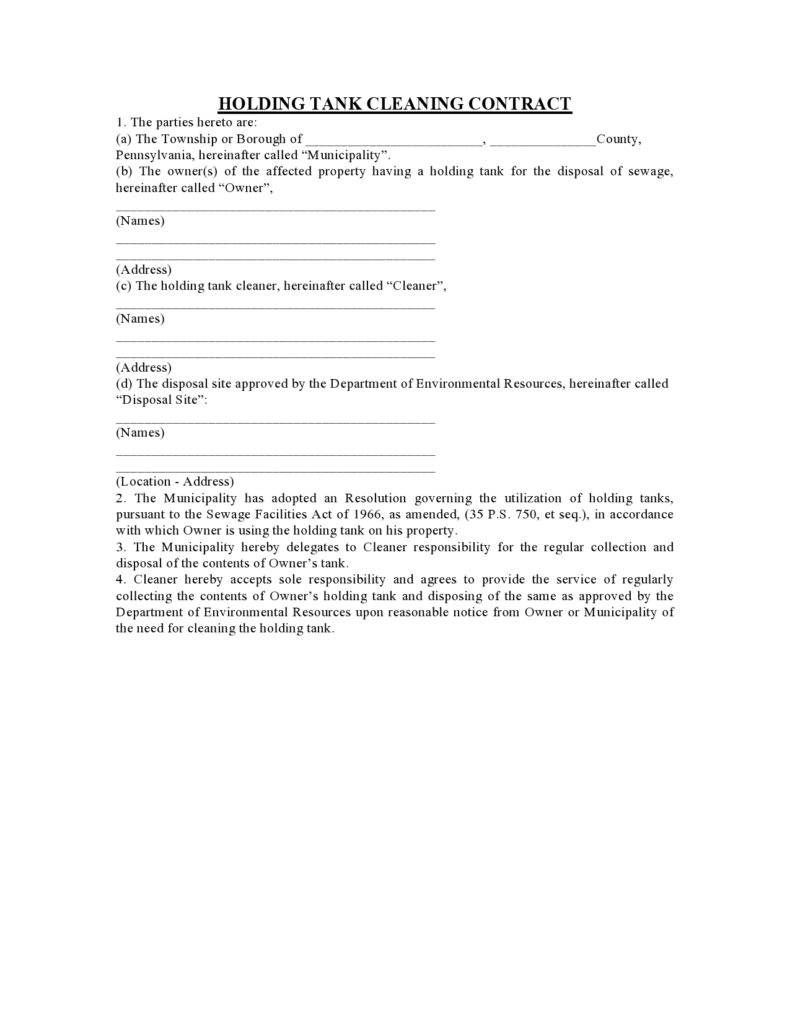 41 Printable Cleaning Contract Templates (100 Free)