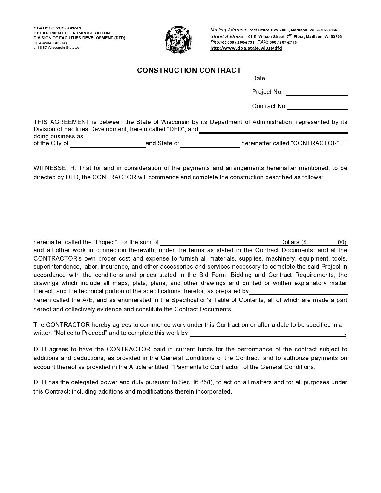 Free construction contract agreement 31