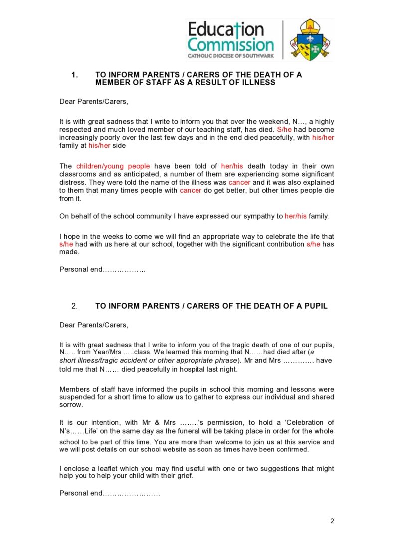 40 Printable Death Announcement Templates (& Examples)