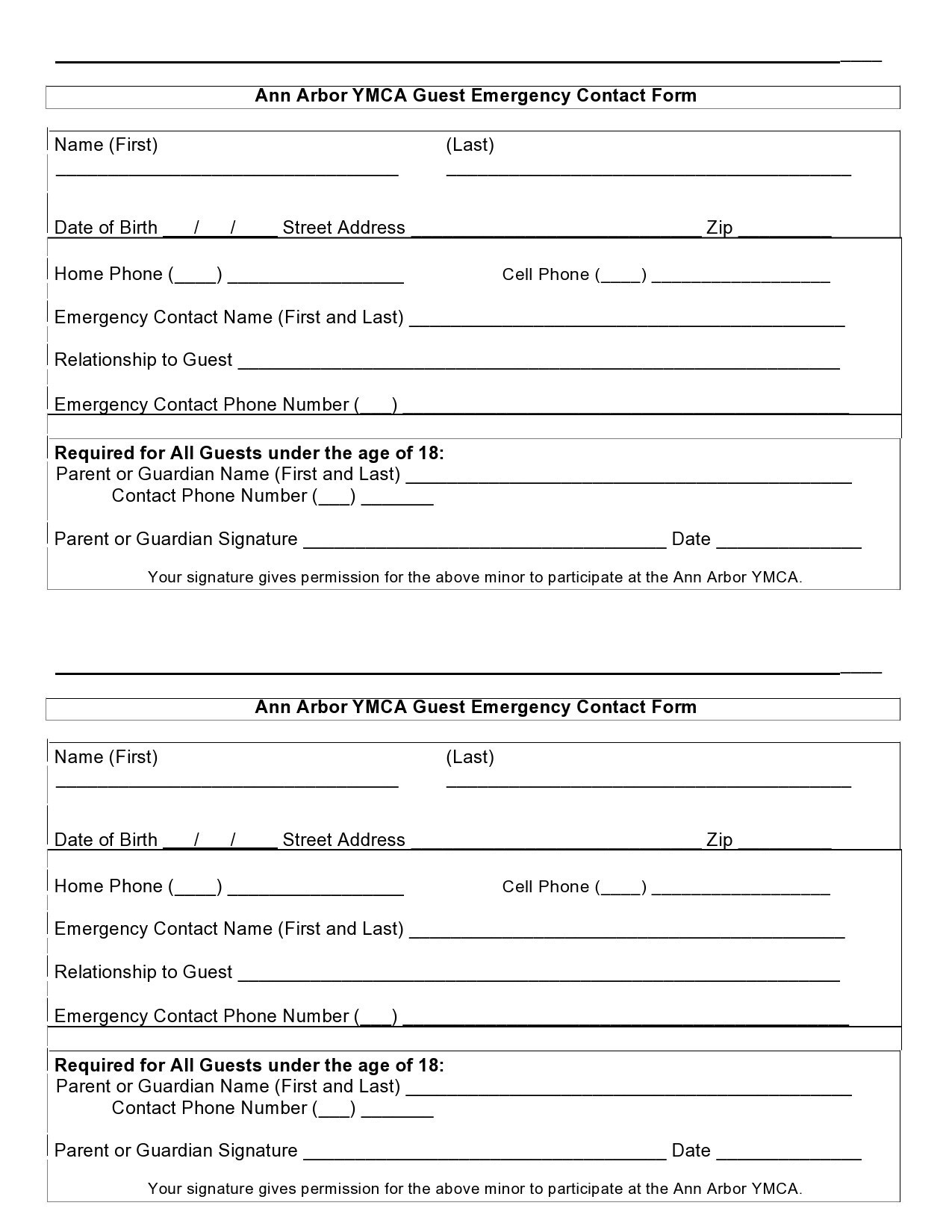 Free emergency contact form 17