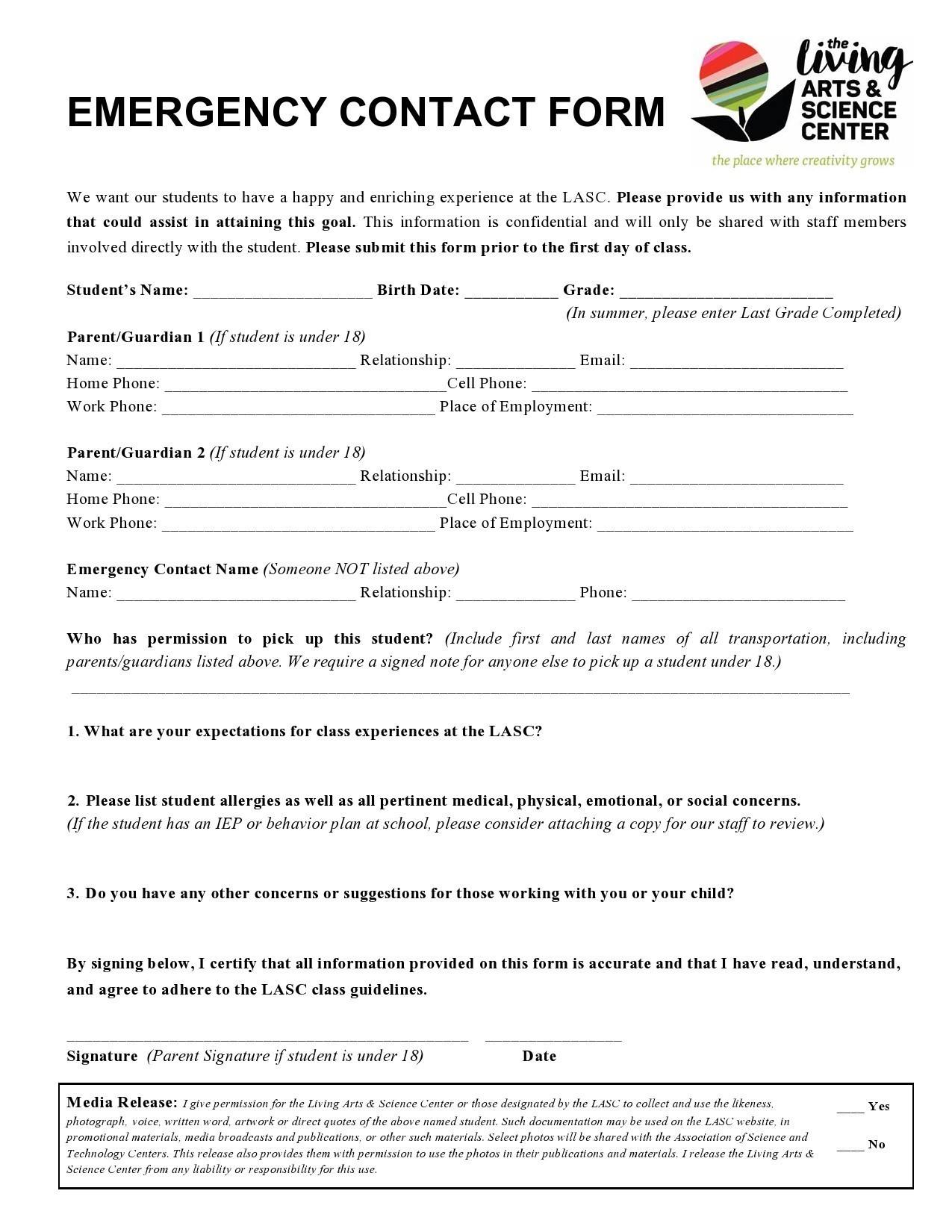 Free emergency contact form 23