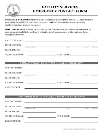 Emergency Contact Forms