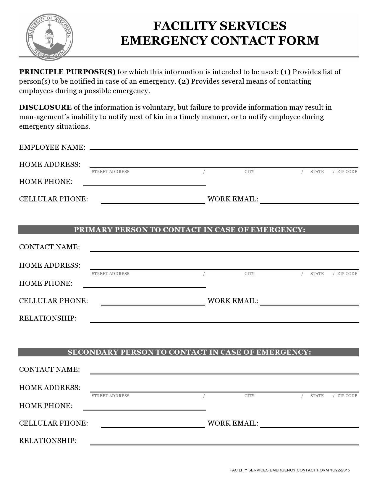 Free emergency contact form 26