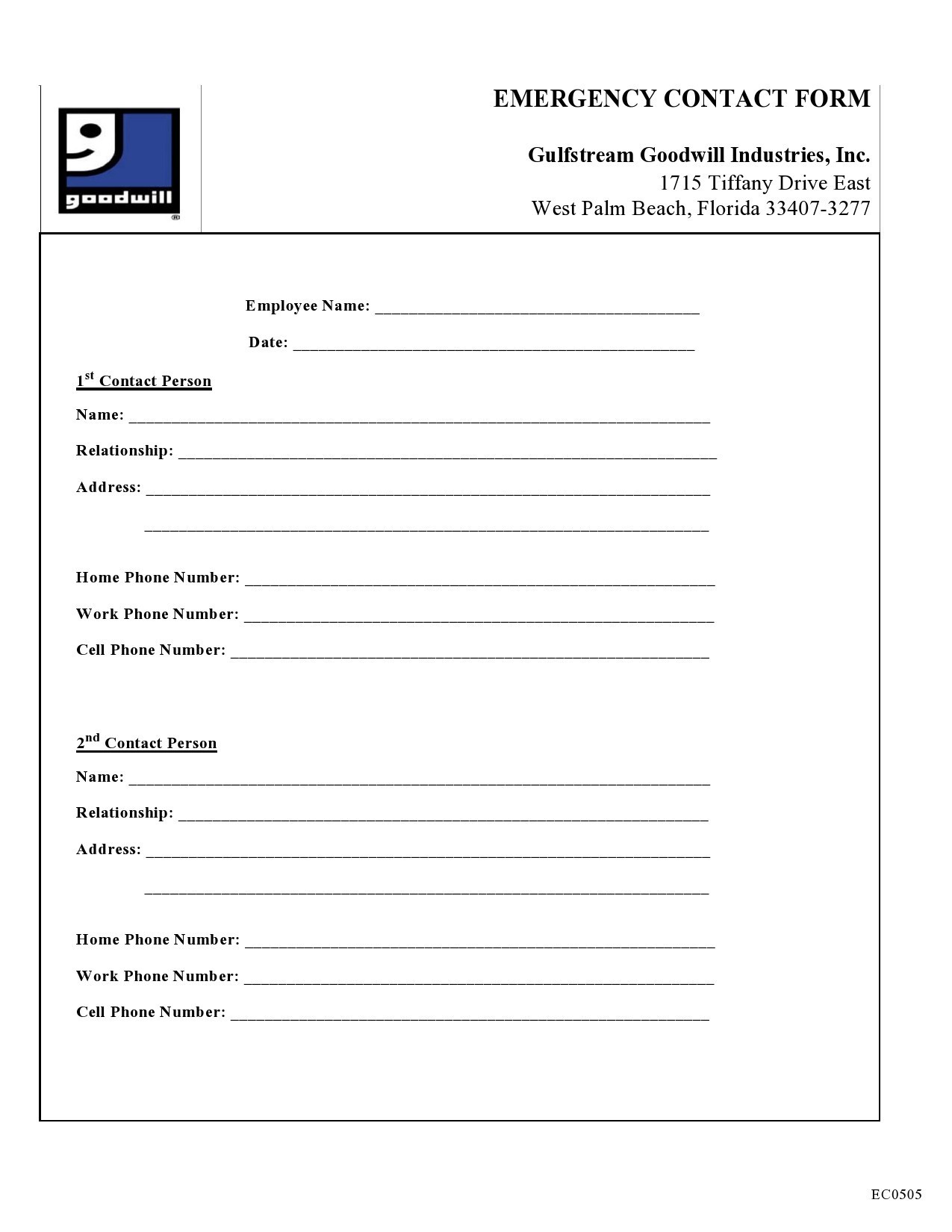 Free emergency contact form 27