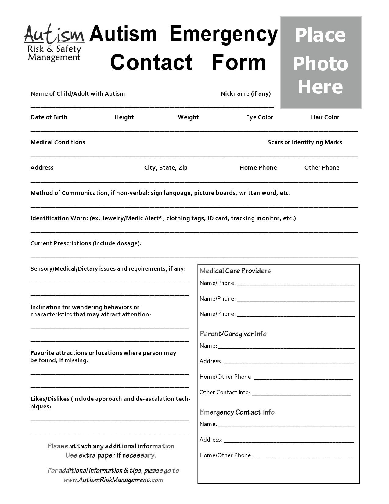 Free emergency contact form 33