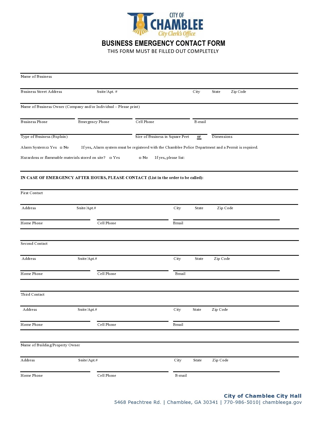 Free emergency contact form 34
