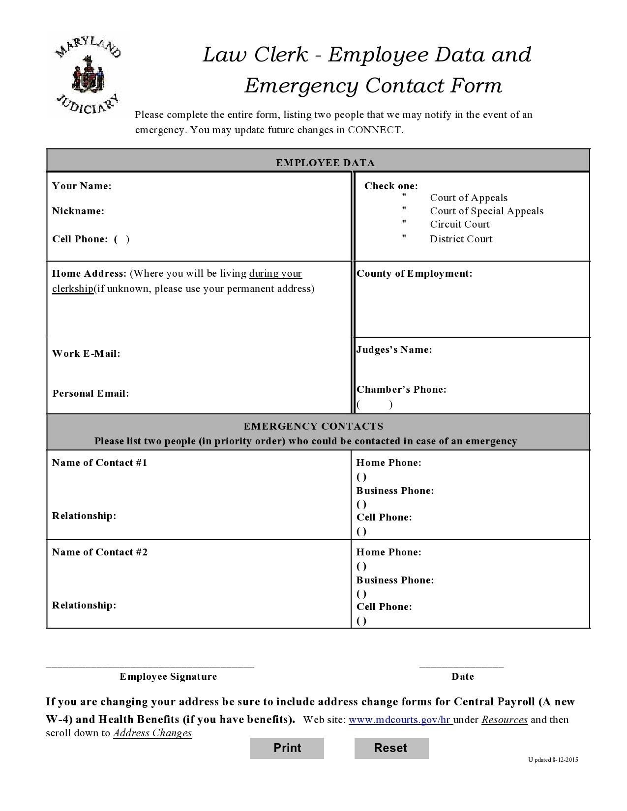 Free emergency contact form 35