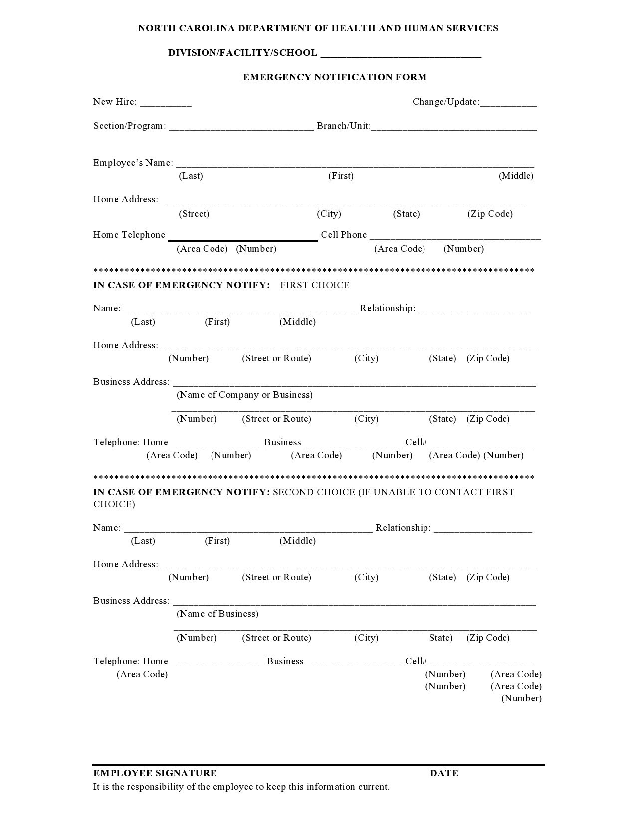 Free emergency contact form 36