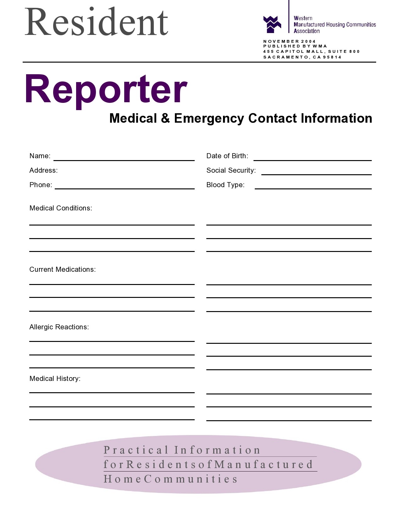 Free emergency contact form 40
