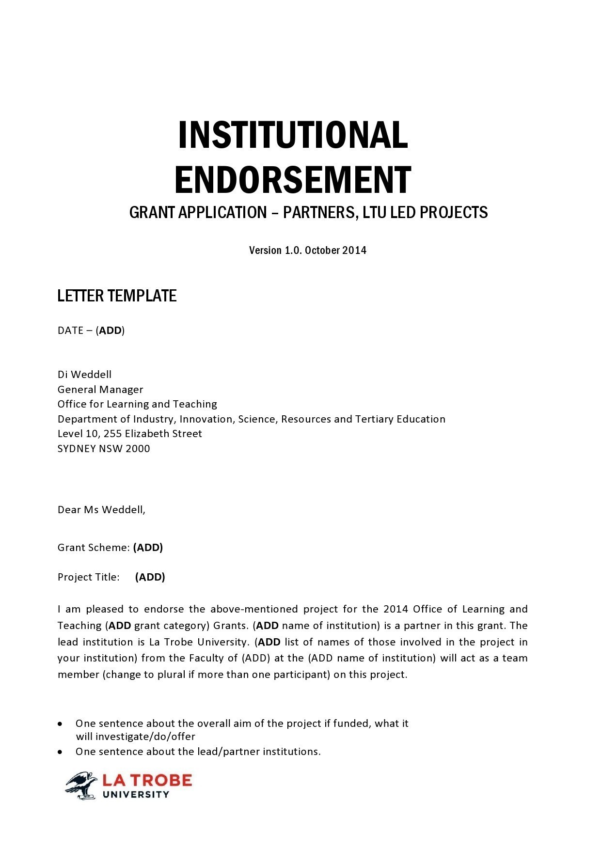 Free endorsement letter 09
