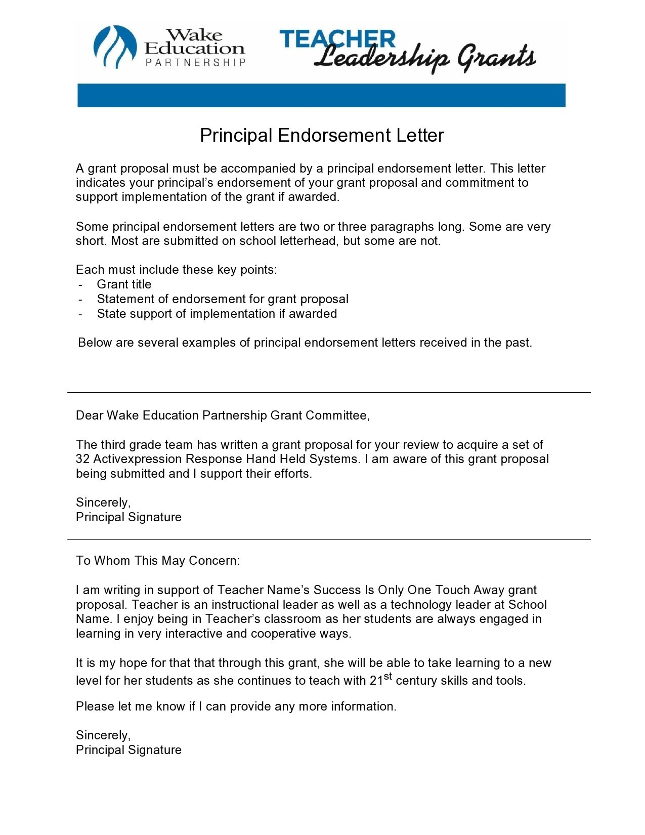 Free endorsement letter 35