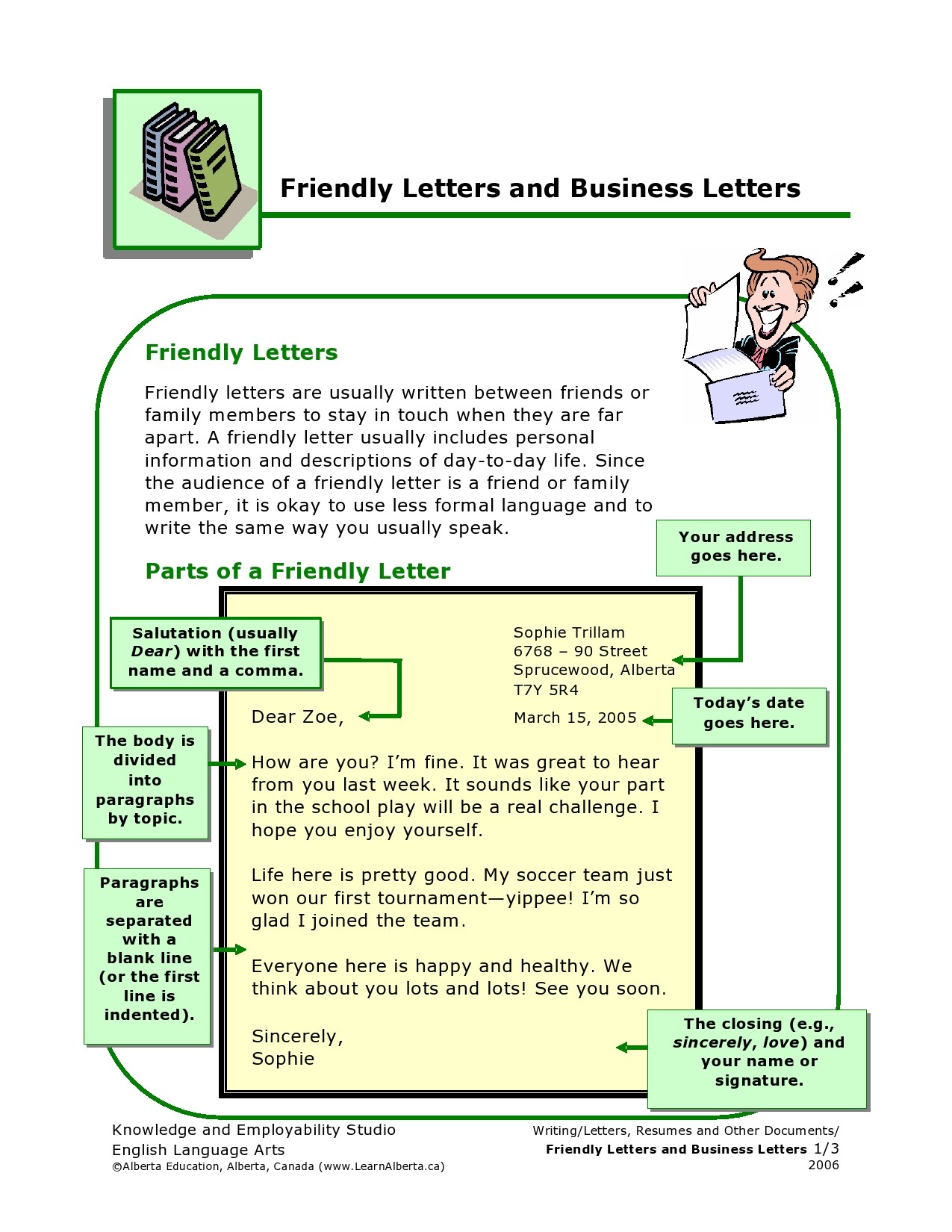 Free friendly letter format 08