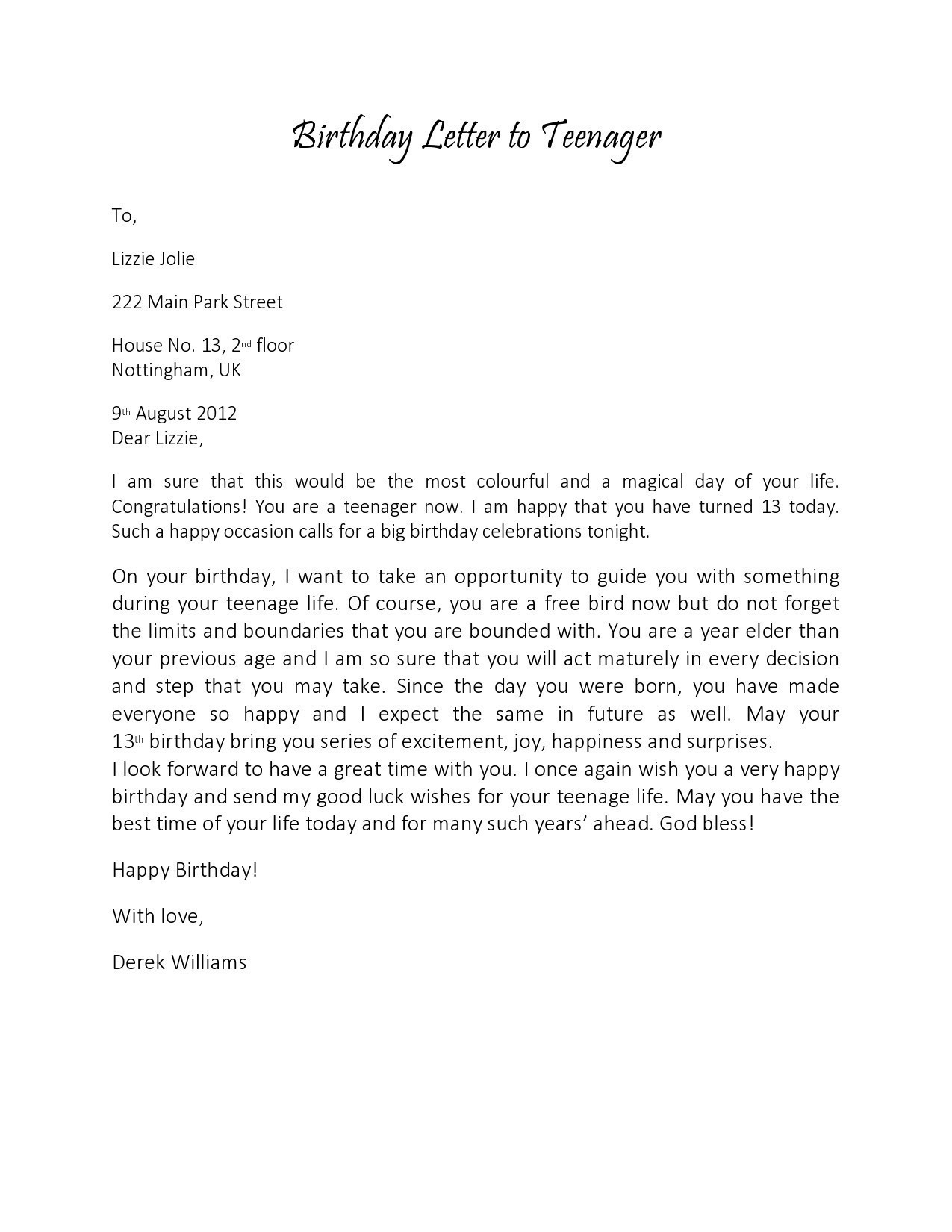 Free happy birthday letter 28