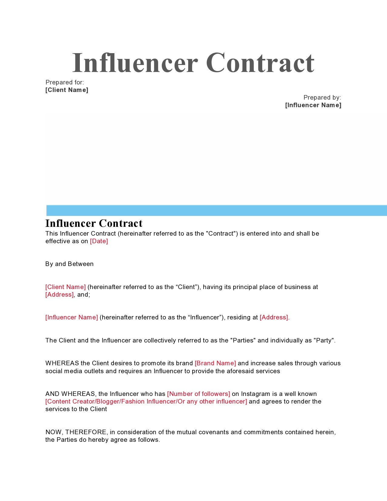 Free influencer contract template 07