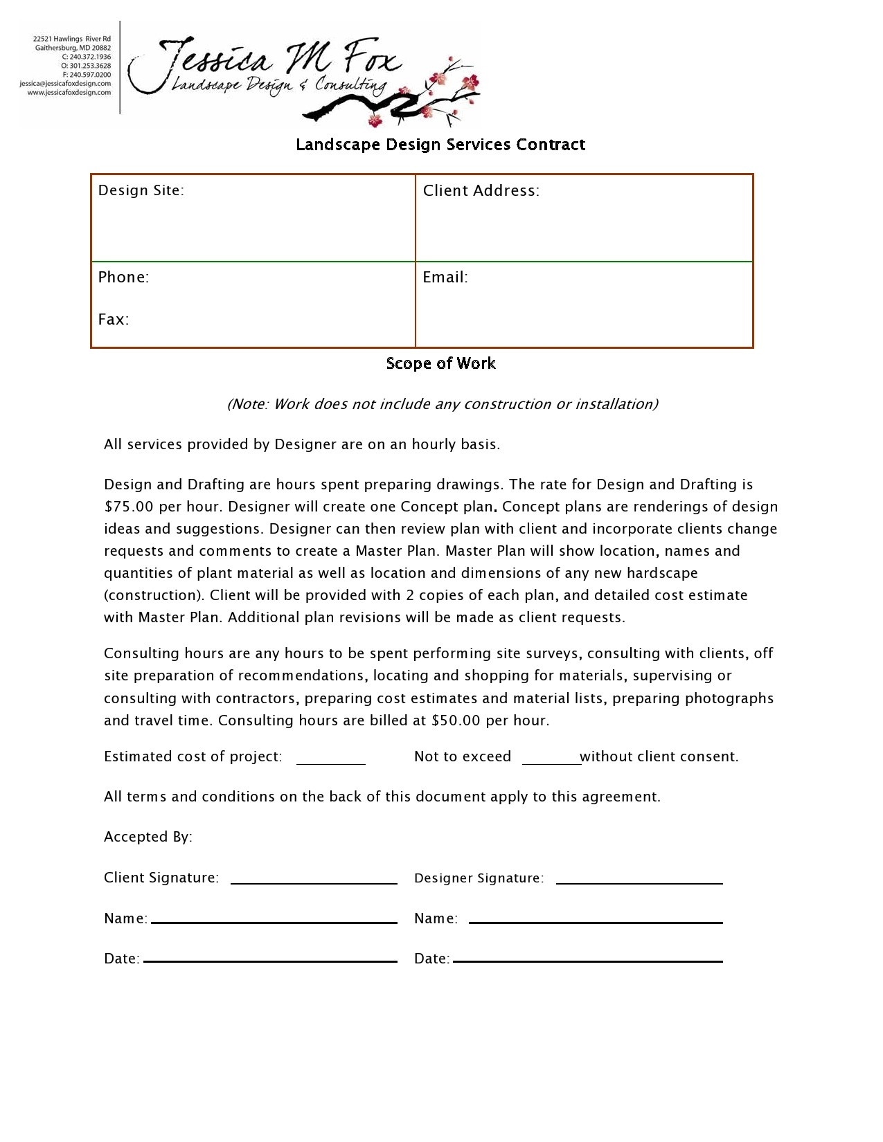 Free landscaping contract template 19