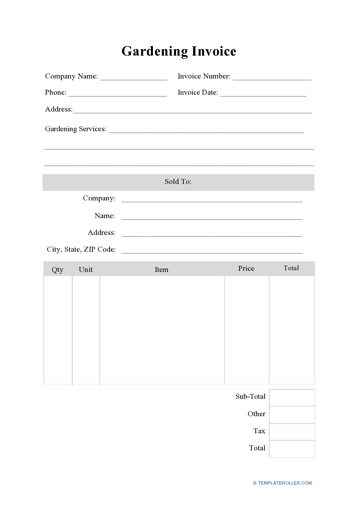 Free landscaping invoice 22