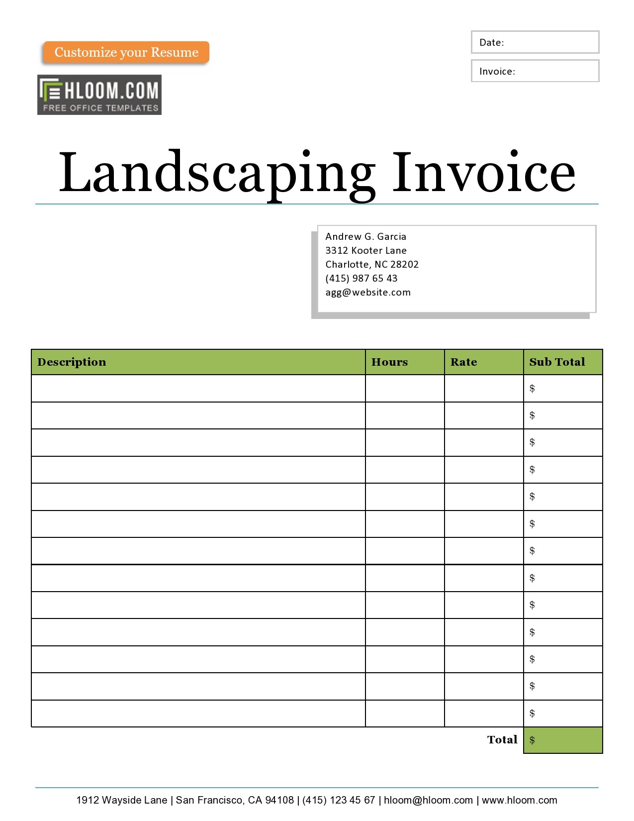 Free landscaping invoice 29