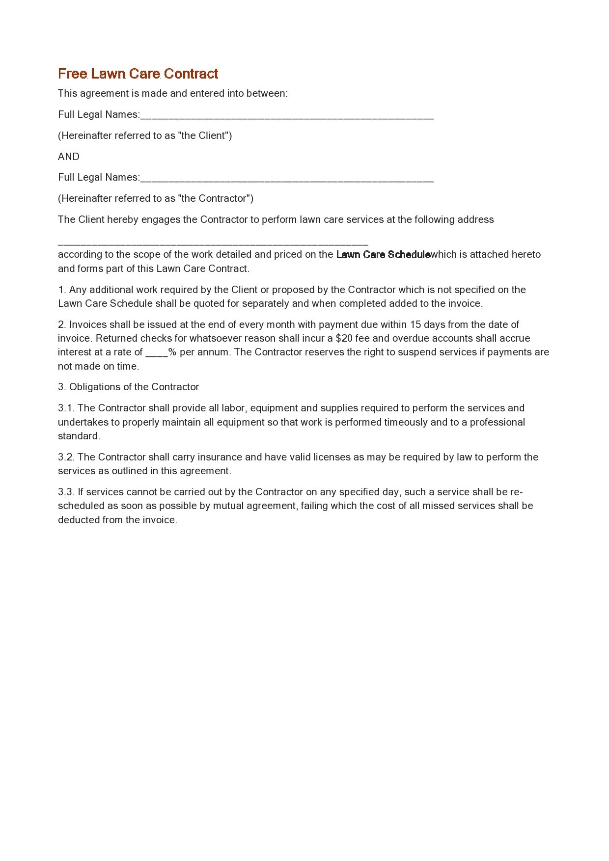 Free lawn care contract template 04