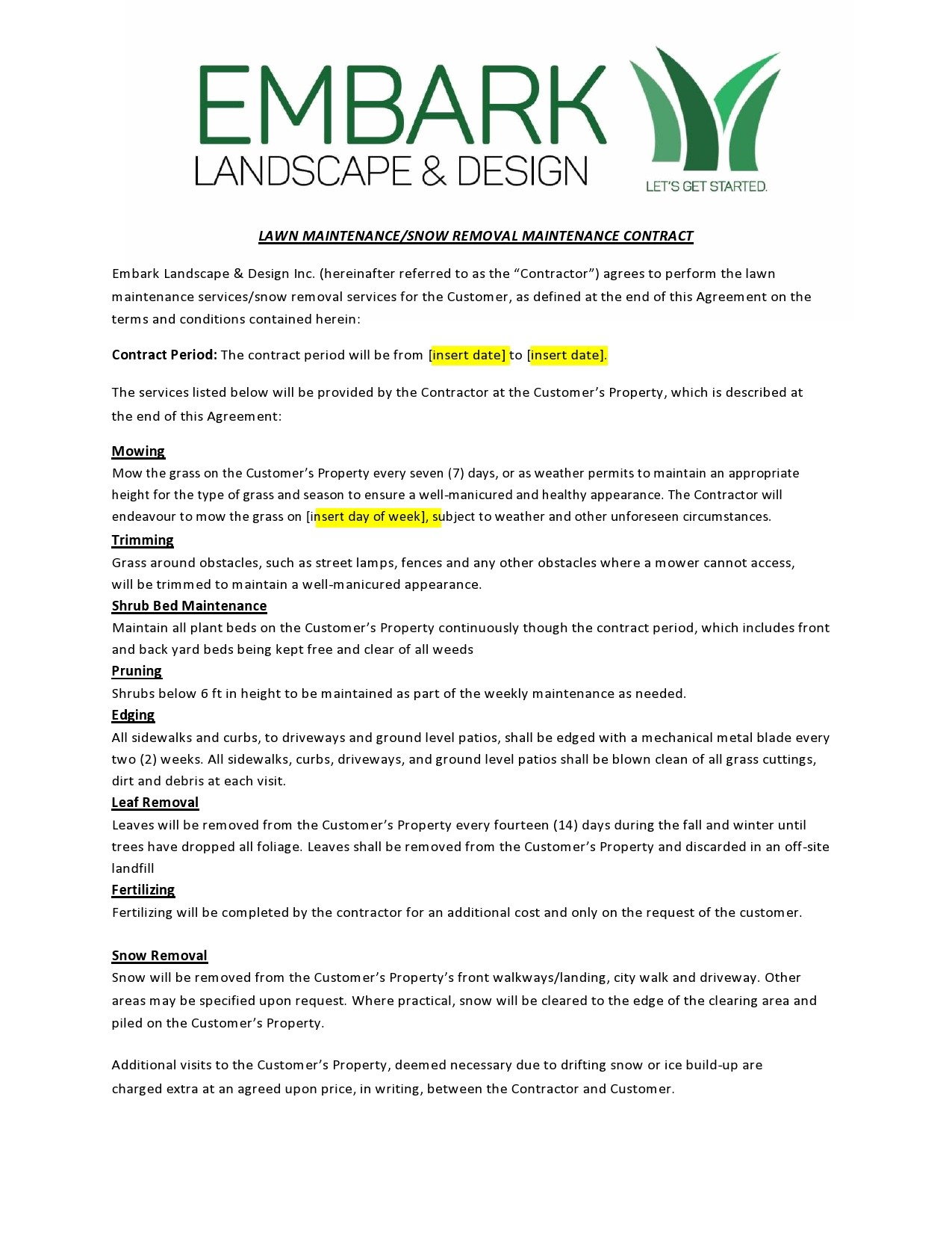 Free lawn care contract template 08