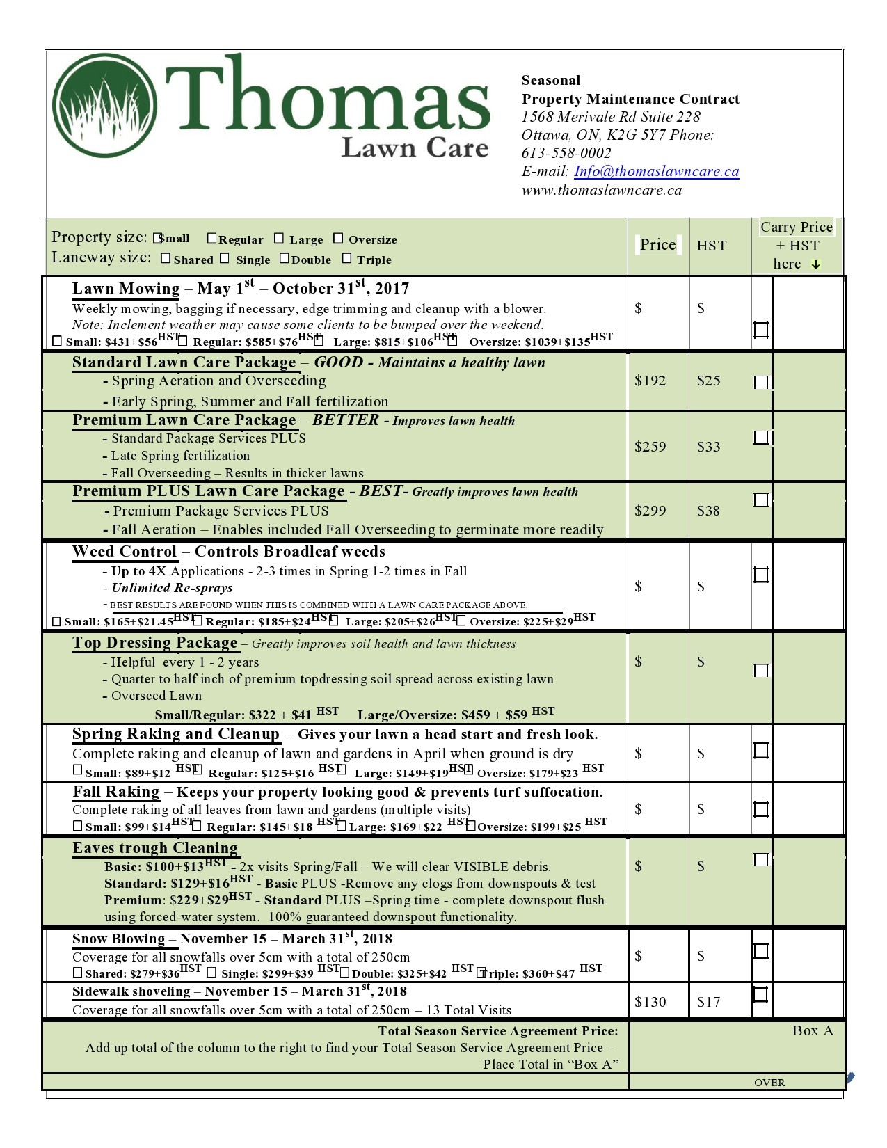 Free lawn care contract template 27