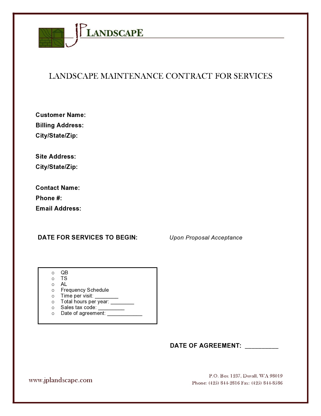 Free lawn care contract template 38