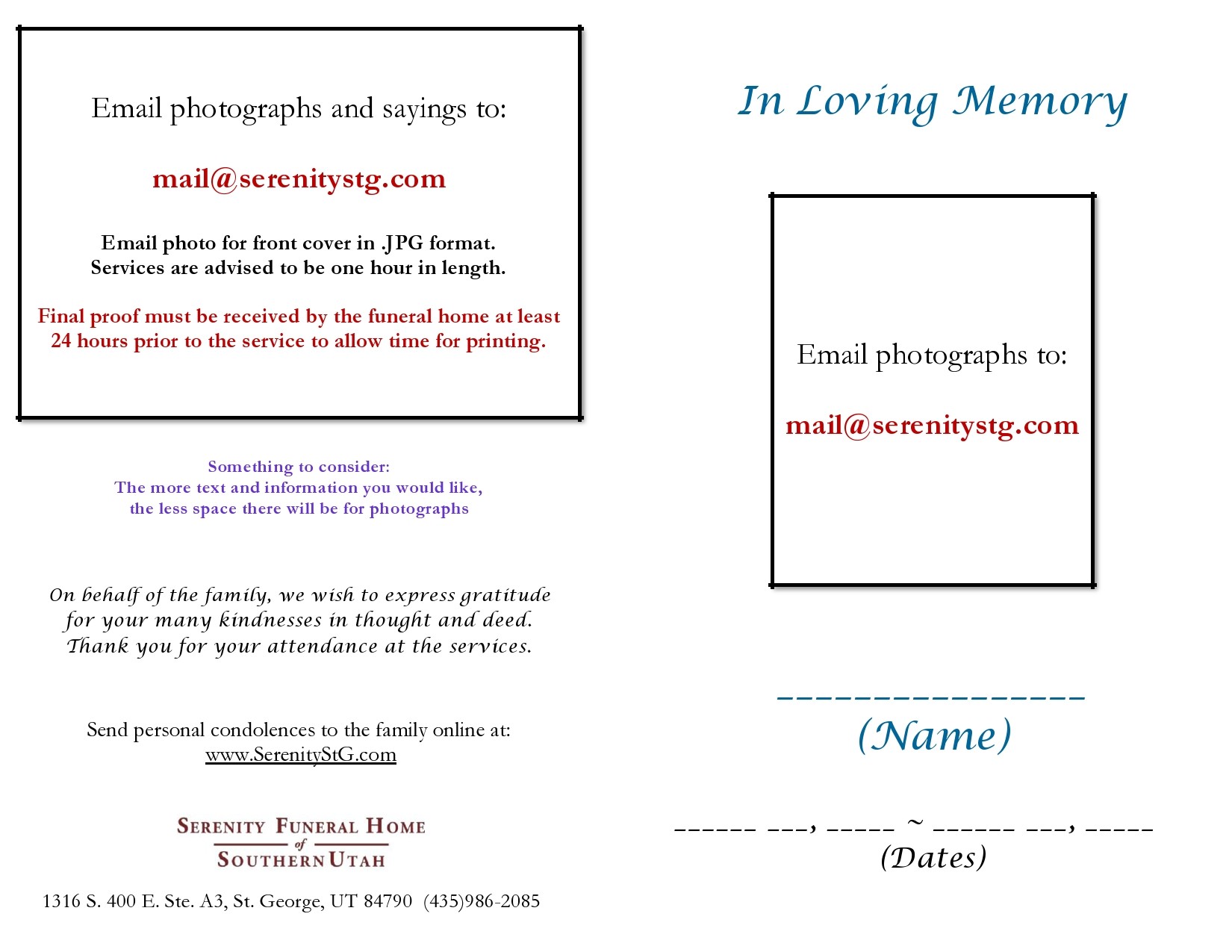 Free memorial card template 12