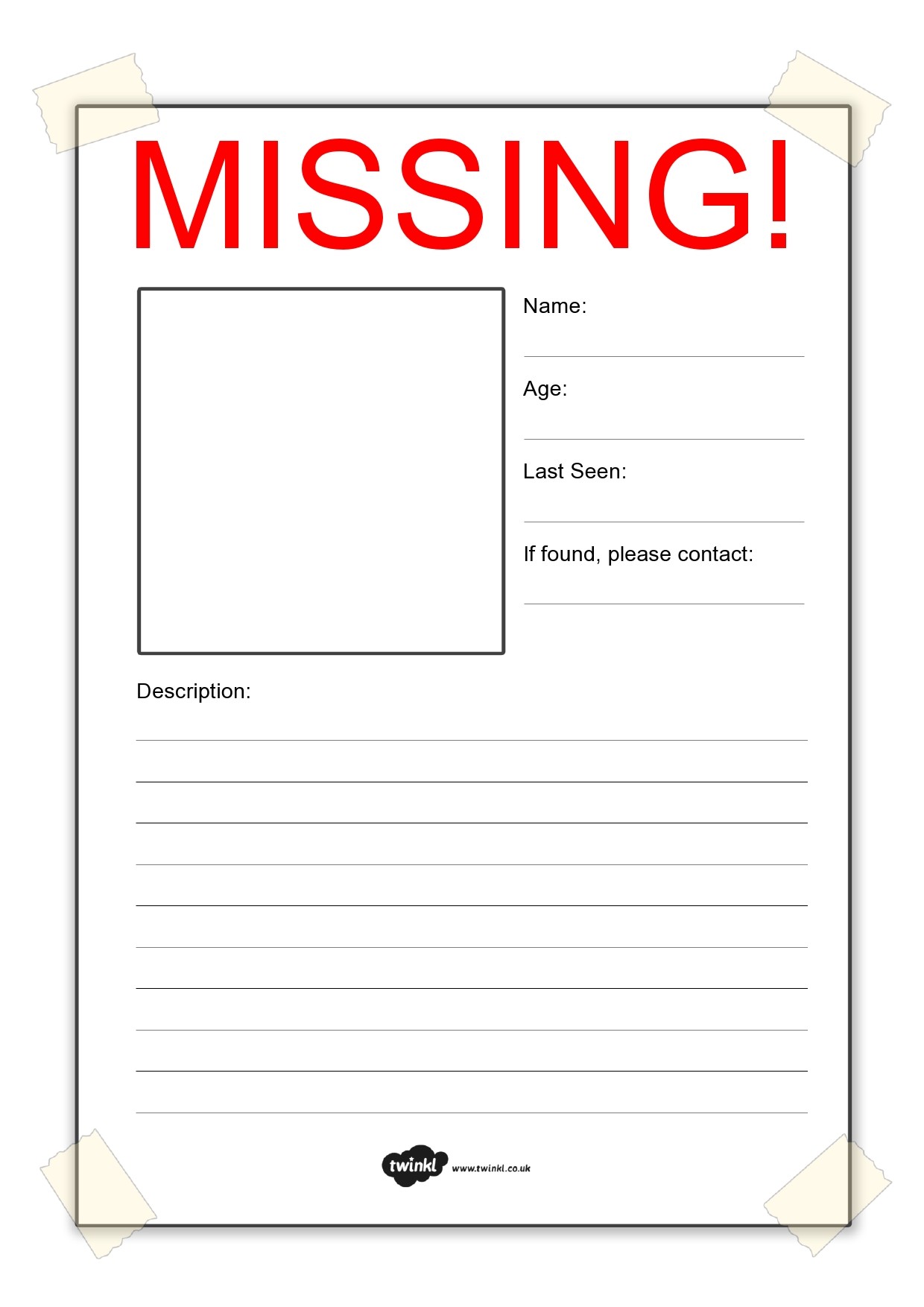 Free missing poster template 02