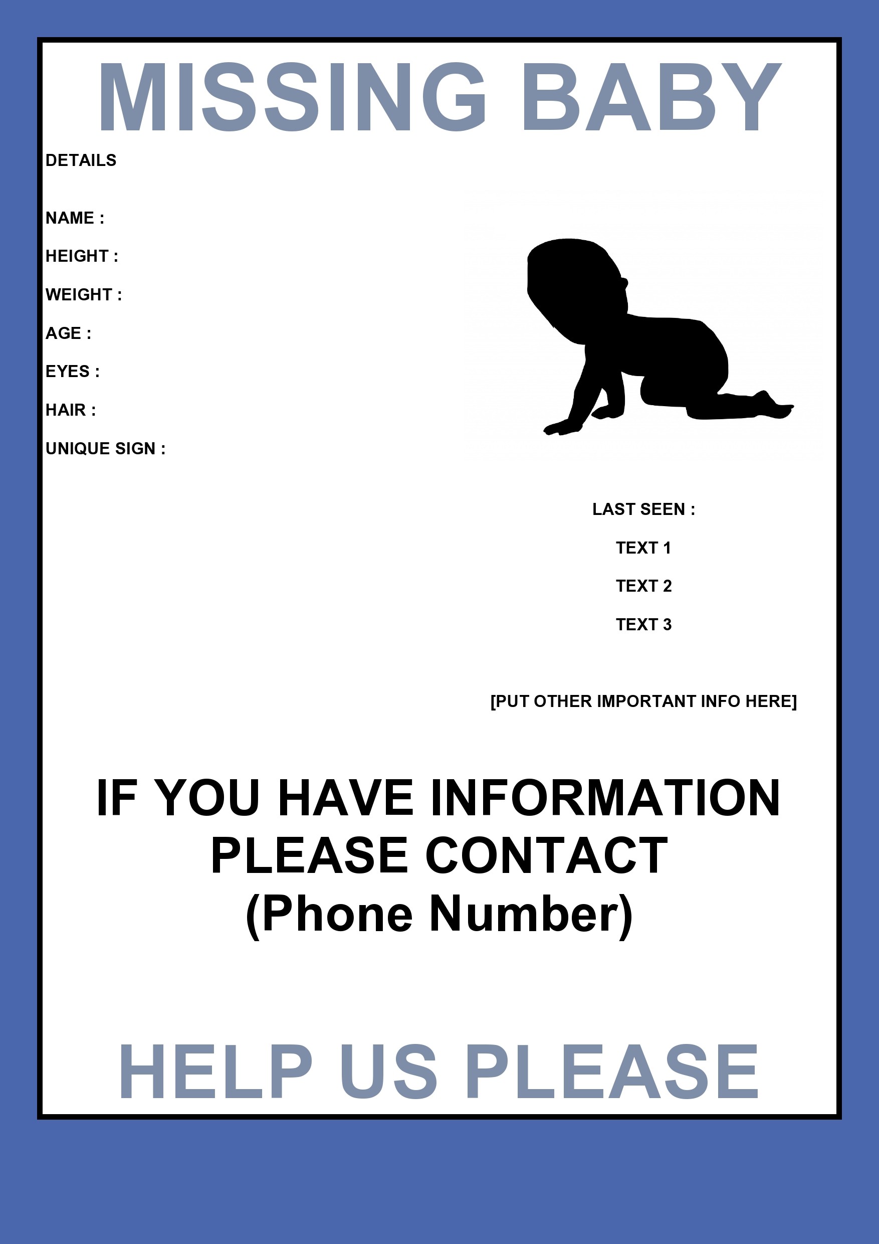 Free missing poster template 04