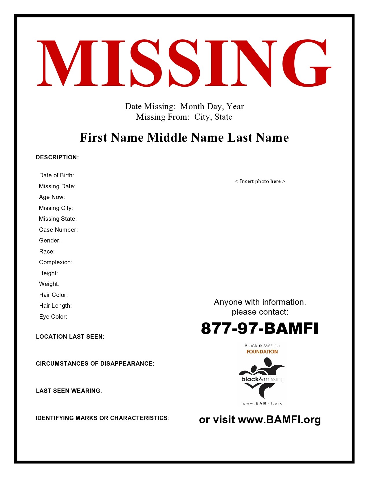 Free missing poster template 05