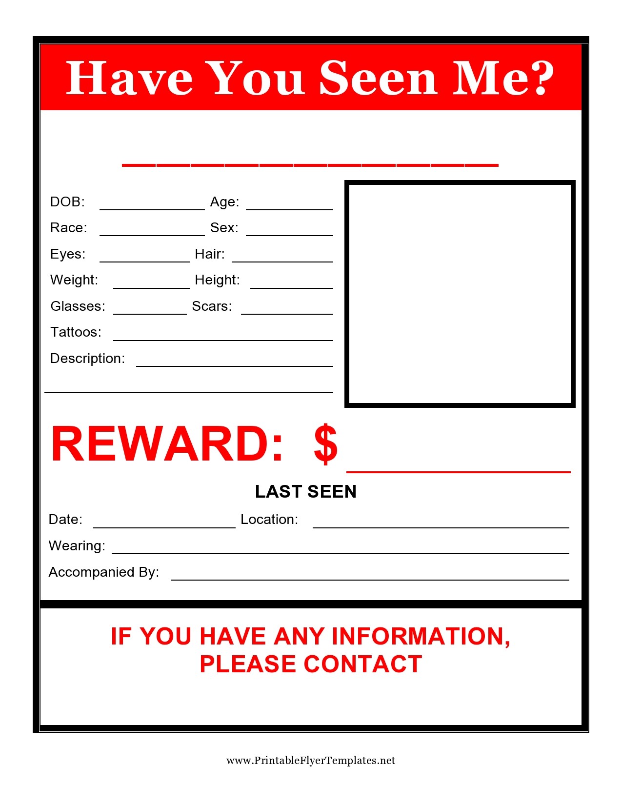 Free missing poster template 12