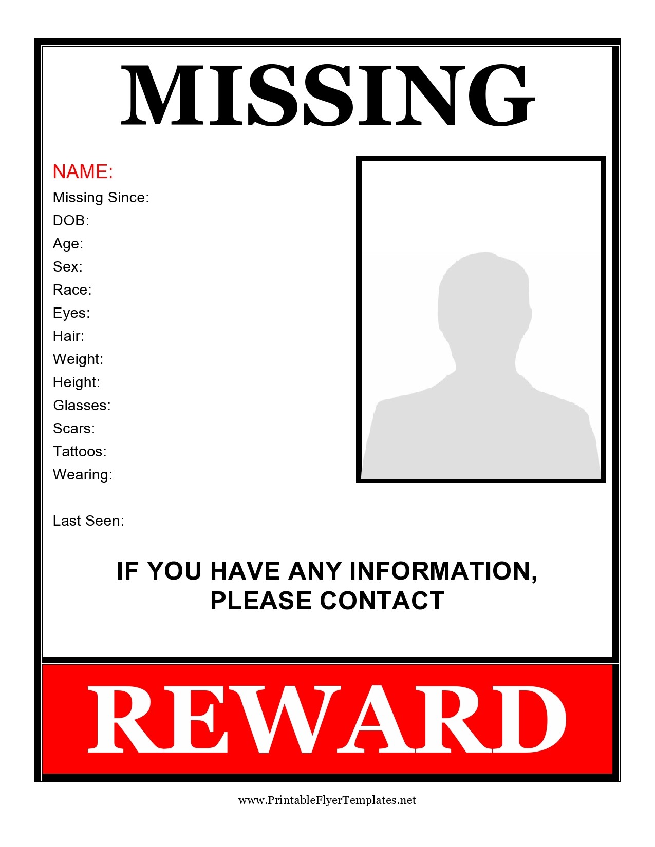 Free missing poster template 13